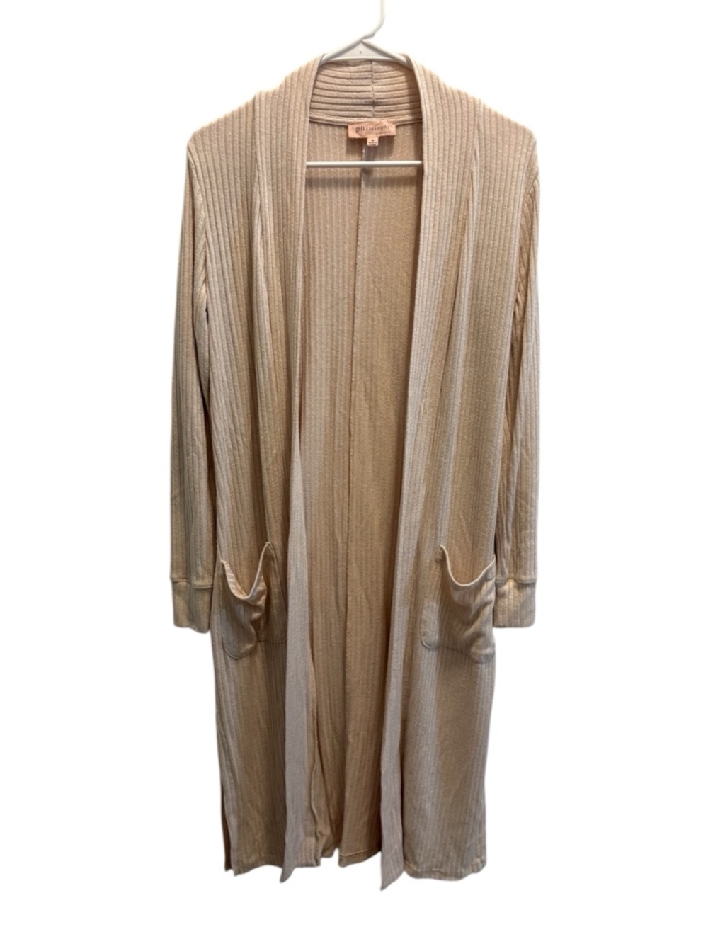 Philosophy Open-Front Cream Long Cardigan - #10